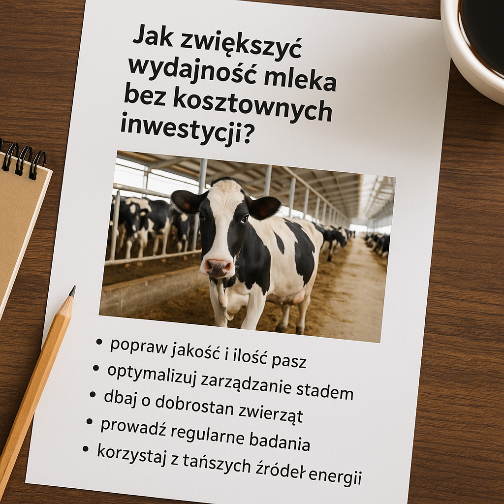 Jak zwiększyć wydajność mleka bez kosztownych inwestycji?